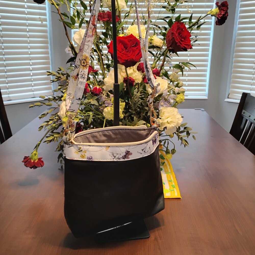 NWOT Black Shoulder Bag with Butterfly accents